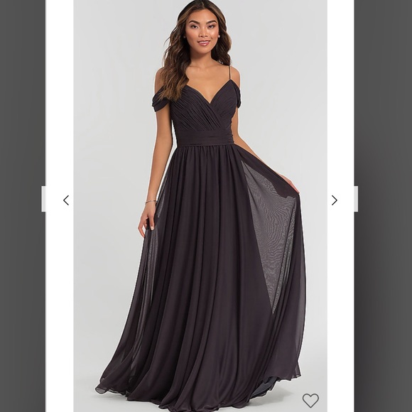 NWT KLEINFELD COLD-SHOULDER LONG BRIDESMAID DRESS - Picture 2 of 4